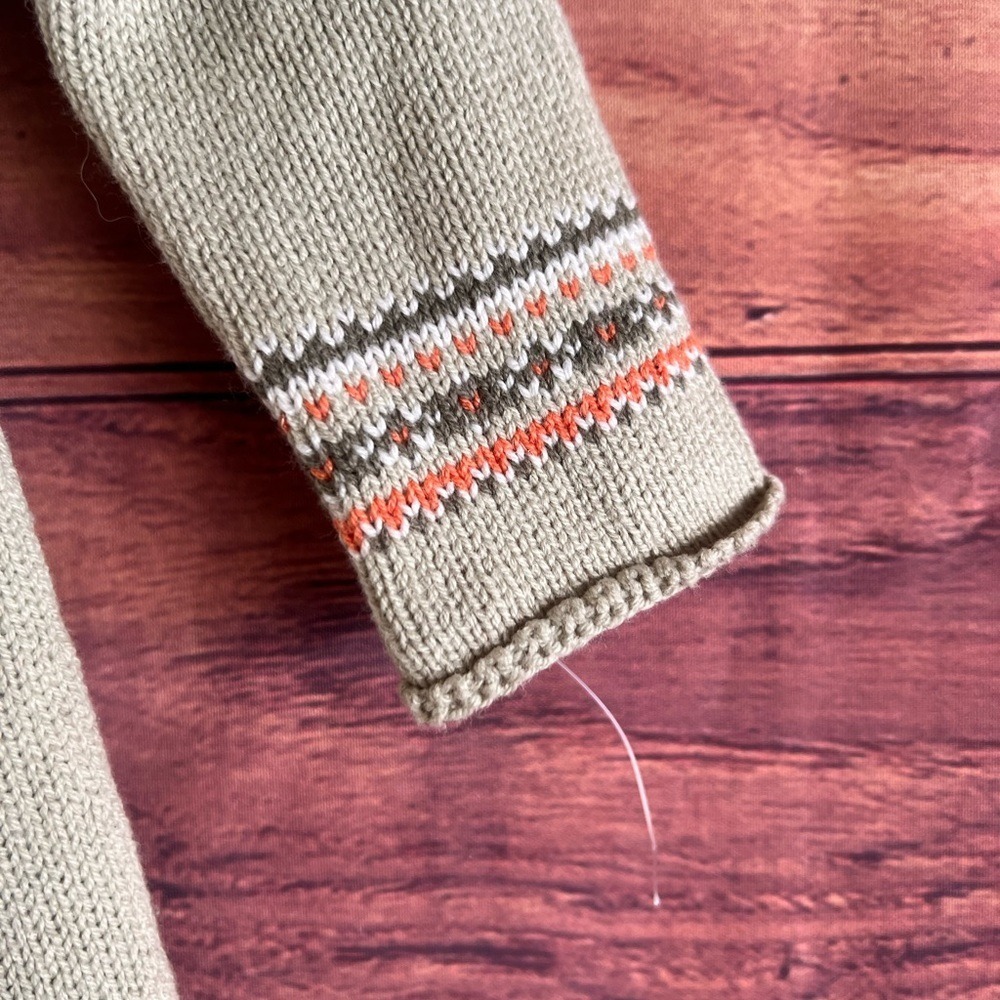 Blueberi Boulevard Toddler Girls Pumpkin Fair Isle Knit Sweater Dress 18M Tan - Picture 4 of 7